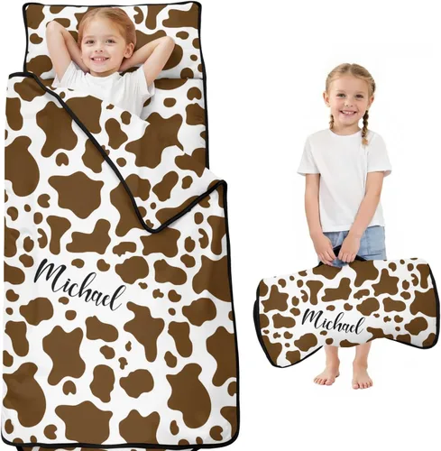 Vista 7 de Juego de alfombrillas personalizadas para siesta de autos de dibujos animados con nombre, saco de dormir para niños, colchón de cama para niños