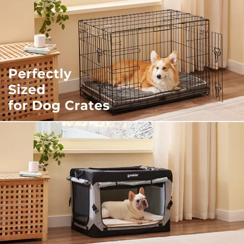 Vista 4 de ZOMISIA Cama Ortopédica para Perrera para Perros de Tamaño Grande - Cama Impermeable para Cachorros para Perrera de 36 Pulgadas con Funda de Pana