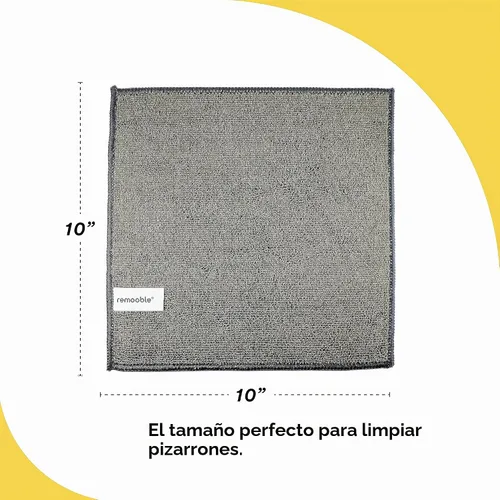 Vista 3 de Remooble Limpiador de pizarra no tóxico y paño de limpieza de microfibra, 8 onzas.