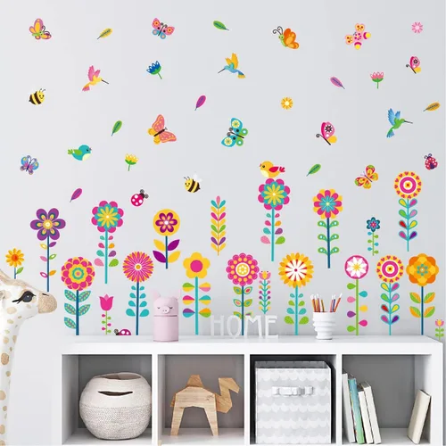 Vista 17 de Calcomanías de pared de mariposa de acuarela para dormitorio de niñas, calcomanías de pared para niños, bebés, guardería, decoración de bricolaje