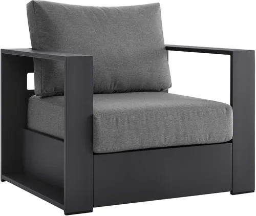 Vista 3 de Modway Tahoe - Juego de 2 piezas de aluminio para patio, color gris carbón carbón gris