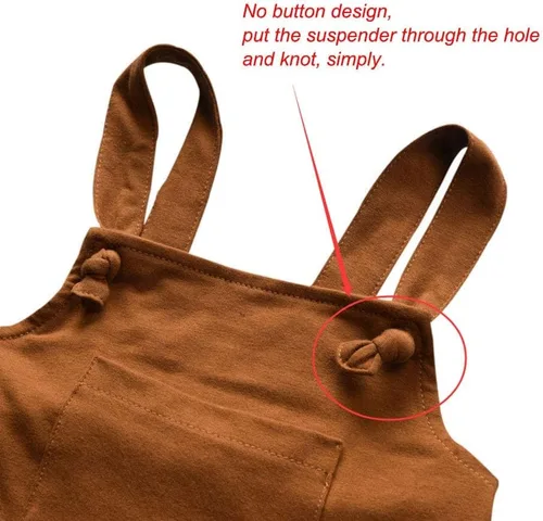 Vista 6 de Unutiylo Ropa de bebé para caballero, overol para niños pequeños, pantalones con tirantes y mameluco