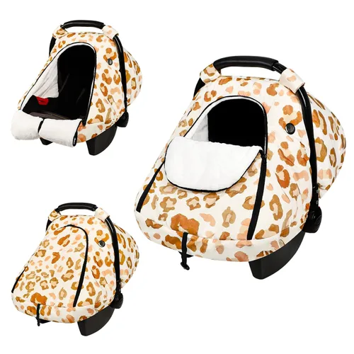 Vista 11 de GFU - Funda de asiento de coche de invierno para bebé, cubierta cálida para asiento de automóvil para bebés, toldo universal para asiento
