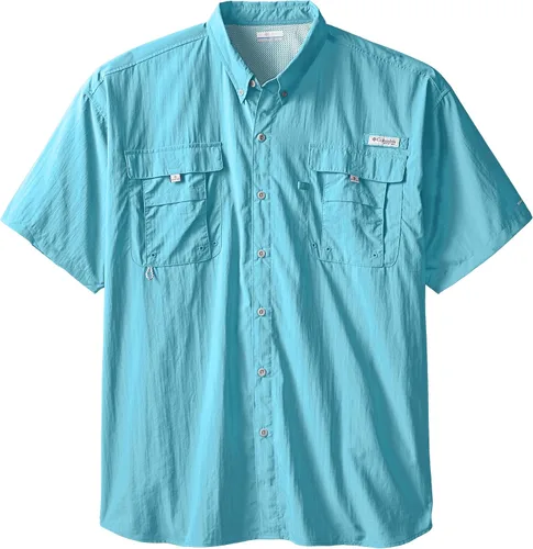 Vista 17 de Columbia - Camisa de pesca Bahama II, línea PFG, con factor de protección ultravioleta (FPU) 30, de manga corta, para hombre. azul (Vivid Blue)