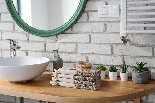 Vista 9 de Gold CASE - Juego de 4 Toallas de Mano Turcas para Baño, 20 x 40 pulgadas, Toallas de Baño 100% Algodón, Toalla Pequeña de Cocina Aphrodite