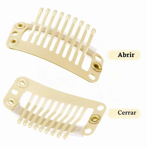 Vista 4 de WILLBOND - 30 piezas de broches para extensiones de pelo de 32 mm con 9 dientes, broches para pelucas y extensiones de pelo, peine pequeño
