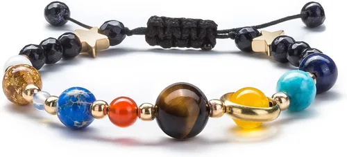 Vista 9 de Fesciory Solar System Bracelet for Women, Universe Galaxy Beaded Jewelry Azul 1