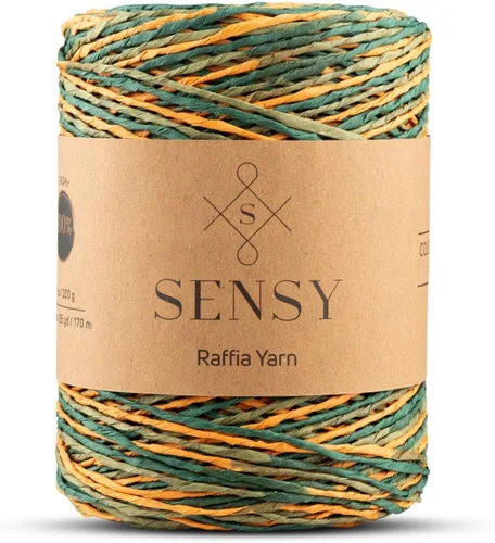 Vista 11 de Sensy Premium - Hilo de rafia multicolor (185 yardas, 100% papel, 400)