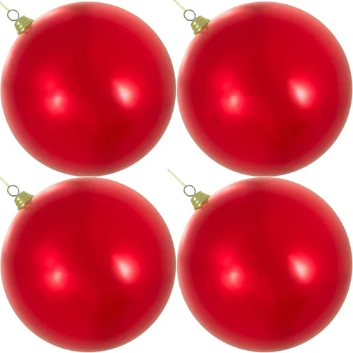 Vista 7 de Brillo Rojo Adornos de Bola de Navidad de Plástico, Adornos Colgantes Inastillables para Interior/Exterior (50mm)