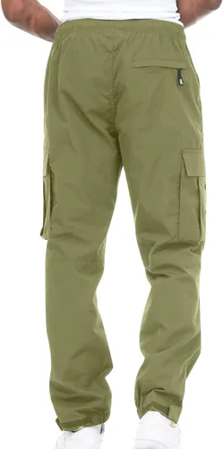Vista 5 de Cargo Pants for Men Baggy Big and Tall Linen Drawstring Sweatpants Casual Hiking Jogger Athletic Straight Pant Pocket