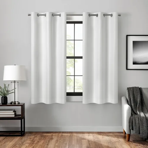 Vista 21 de Eclipse Claire Magnitech Cortina 100% opaca con ojales, panel de cortina para ventana, cierre magnético sin costuras para dormitorio, sala de estar