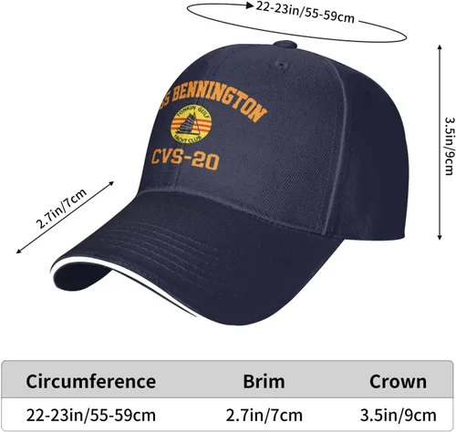 Vista 6 de USS Bennington Cvs-20 Gorra al aire libre Unisex Gorra de béisbol ajustable Gorra Sandwich Gorra Gorra Snapback Sombrero
