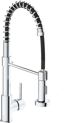 Vista 25 de Llave de cocina negra con luz LED, llave de cocina con dispensador de jabón, llave para fregadero de cocina, llave de cocina de acero inoxidable