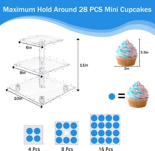 Vista 4 de YestBuy - Soporte para cupcakes (3/4/5)