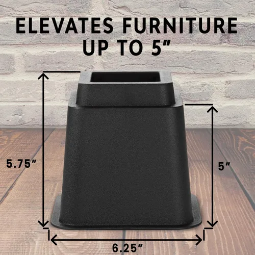 Vista 6 de HOLDN' STORAGE Elevadores de cama, elevadores de muebles de 5 pulgadas, juego de 4 elevadores de cama resistentes, perfectos para dormitorios
