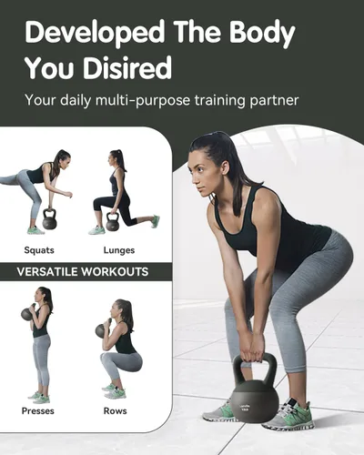 Vista 6 de Soft Kettlebell - Cushioned Impact-Resistant Base and Anti-Slip, Kettle bell Anti-Slip Grip Weight for Home Workouts, Safe Strength Training