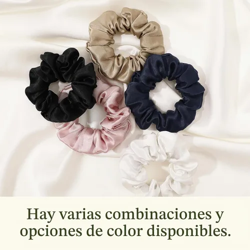 Vista 4 de LILYSILK Coleteros de seda para prevenir el encrespamiento y las roturas - Sujetadores de cola de caballo de seda de morera, gomas elásticas