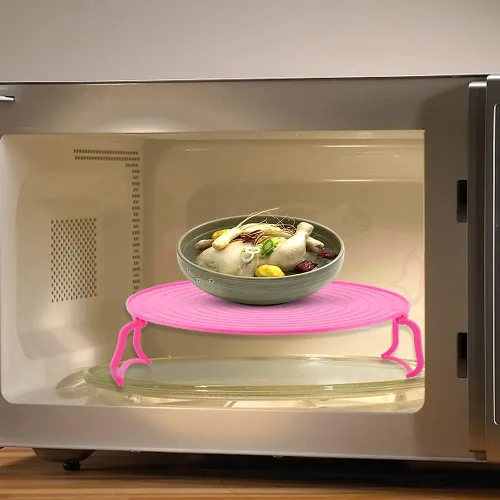 Vista 3 de Estante de placa de microondas, bandeja de vapor de plástico multifuncional, rojo, accesorio de cocina para hornear en capas