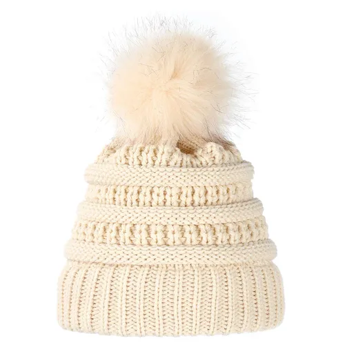 Vista 5 de AynnQueen - Gorro de invierno con extensiones de cabello desmontables para mujer.