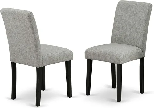 Vista 4 de East West Furniture ESAB3-BCH-06 - Juego de mesa de cocina de 3 piezas contiene una mesa de comedor redonda con pedestal y 2 sillas de comedor