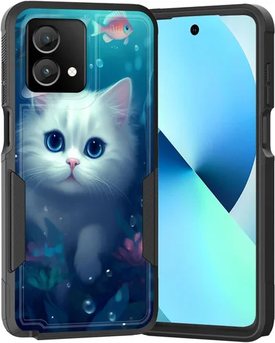 Vista 91 de para Moto G Play 4G 2024, funda de dos capas híbrida resistente y a prueba de golpes, PC duro + silicona suave protectora para Motorola Moto G Play