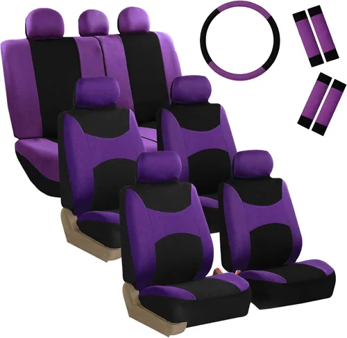 Vista 14 de FH Group FB030217 - Juego de fundas de asiento de tela ligera y transpirable, compatible con bolsa de aire y divisiones. Se adapta a la mayoría