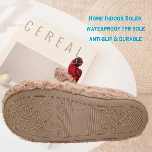 Vista 4 de Pantuflas de Navidad para mujer, lindas y cálidas para el hogar, para interiores y exteriores