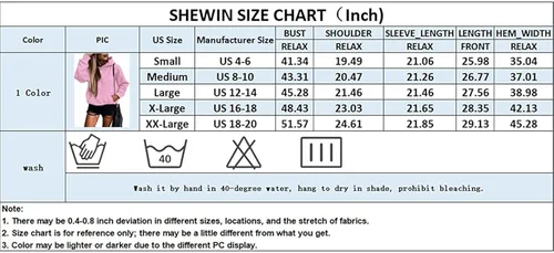 Vista 6 de Shewin - Sudadera con capucha para mujer, manga larga, informal, unicolor, ligera, holgada, con bolsillo