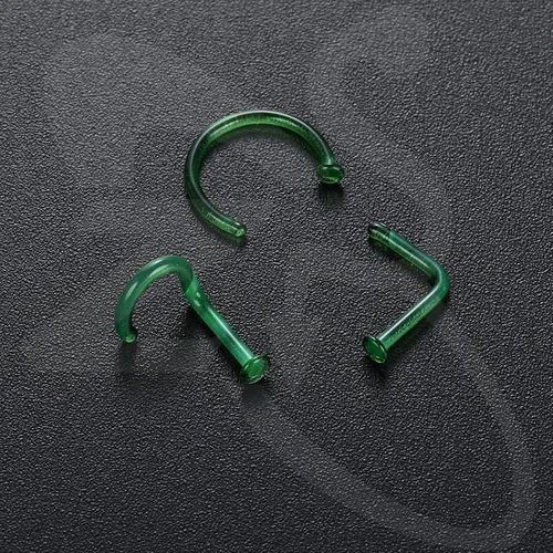 Vista 5 de ZS 3 piercings de cristal para la nariz transparentes, 0.63 oz, cartílago curvado, hélice, hélice, nariz, piercing para tabique, joyería