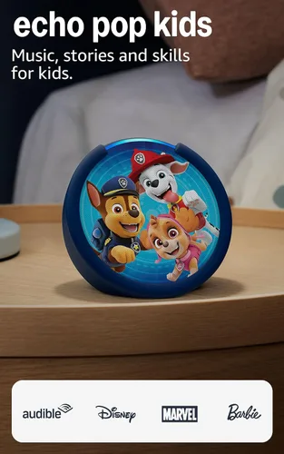 Vista 10 de Amazon Echo Pop Kids (último modelo): disfruta de audiolibros infantiles, rutinas para dormir y experiencias con Alexa+ para crear y aprender Disney