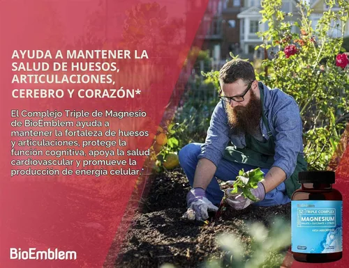 Vista 3 de BioEmblem Triple Magnesium Complex and BioEmblem Turmeric Curcumin with Clinically Studied TurmiPure - Apoyo para las articulaciones, suplementos
