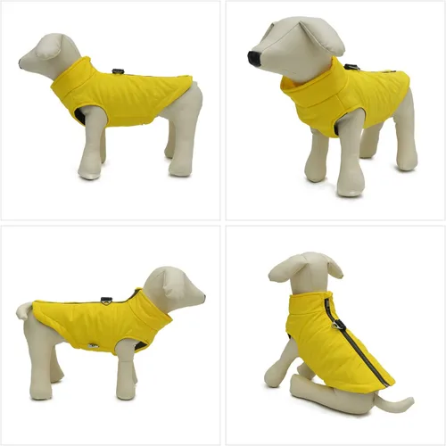 Vista 2 de Lovelonglong - Chaleco de invierno para perro con forro de algodón, impermeable, ultra cálido, abrigo de invierno para perros pequeños, medianos