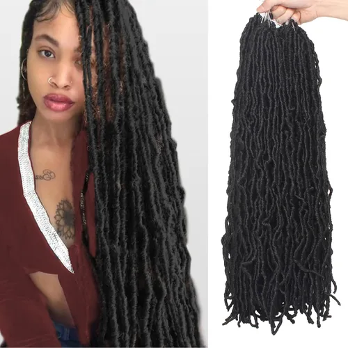 Vista 28 de Extensiones de pelo sintético, estilo diosa, rizado, ondulado, trenzas, pre-rizado, suave, para mujeres