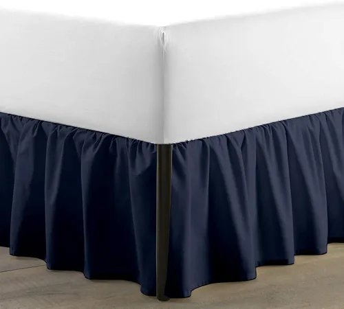Vista 8 de SKY BEDDINGS - Falda de cama con volantes con esquinas divididas tamaño Twin con caída de 12 pulgadas, falda de cama con volantes antipolvo con Gris