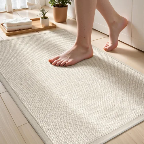 Vista 30 de Alfombra de Baño Fina Antideslizante con Respaldo de Goma de Secado Rápido Súper Absorbente Alfombras de Baño que Caben Debajo de la Puerta