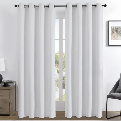 Vista 117 de Joydeco - Juego de 2 paneles de cortinas opacas de 63 pulgadas, 2 cortinas largas con aislamiento térmico burg, cortinas de oscurecimiento