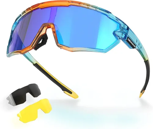 Vista 9 de Gafas polarizadas para niños y jóvenes, gafas de sol de béisbol para adultos, hombres y mujeres, gafas de ciclismo con 3 lentes, pesca, esquí, golf