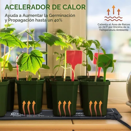 Vista 6 de Tapete térmico de plántulas con certificación MET, temperatura ajustable, impermeable, duradera, estación de germinación, almohadilla térmica