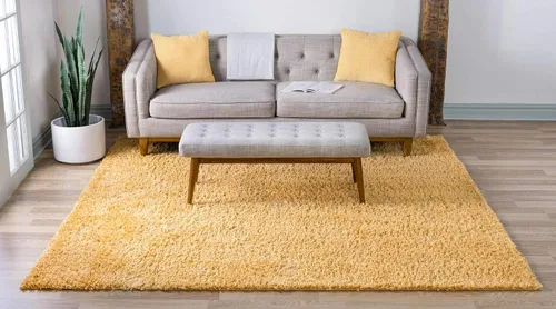 Vista 425 de Unique Loom Colección Davos Shag - Alfombra Lino