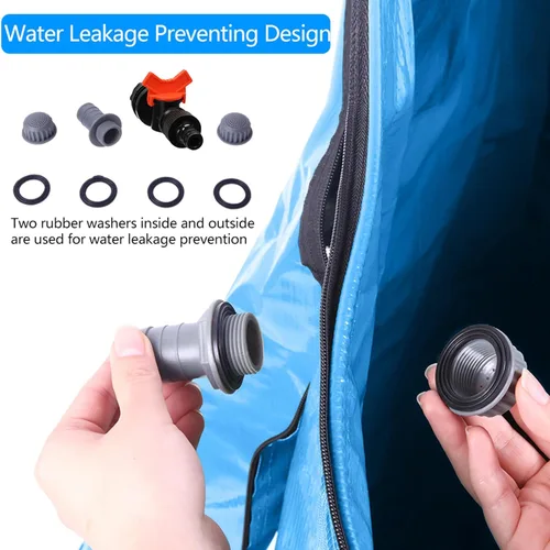 Vista 8 de Barril de lluvia plegable, tanque de almacenamiento de agua portátil, sistema de recolección de agua de lluvia, contenedor colector de agua con kit