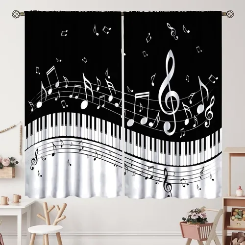 Vista 10 de Cortinas de jazz para mujer americana, estilo grunge, estilo grunge, con bolsillo para barra, para dormitorio, sala de estar, decoración