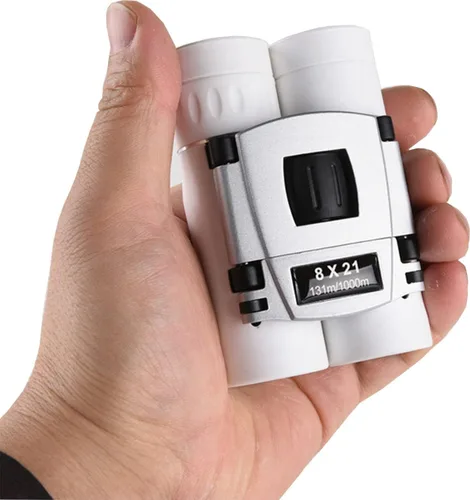 Vista 7 de Binoculares compactos de 8 x 21 para adultos y adolescentes, mini prismáticos ópticos completos pequeños para observación de aves, ópera, Negro