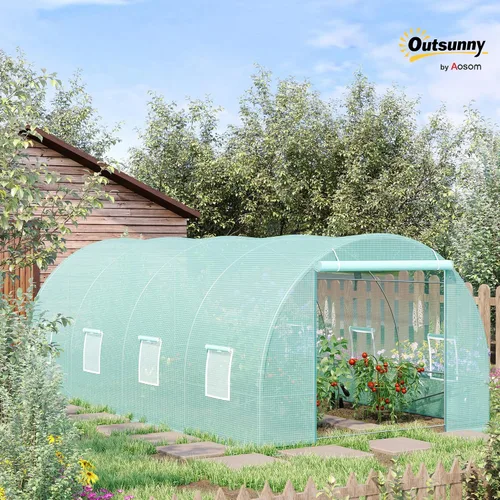 Vista 2 de Outsunny, invernadero portable Walk-In de 20' x 10' x 7' - verde oscuro.