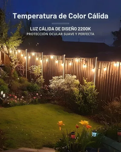 Vista 5 de Lightdot Luces LED para Patio de Exterior de 200 Pies (2 x 100 Pies), Luces de Cadena LED con Certificación ETL con Bombillas Edison Vintage