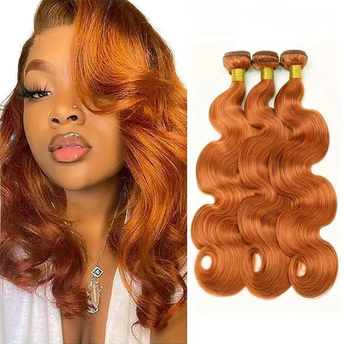 Vista 17 de Color 30 paquetes de cabello humano marrón onda del cuerpo paquetes 8 10 12 pulgadas brasileño virgen Remy extensiones de cabello humano doble trama
