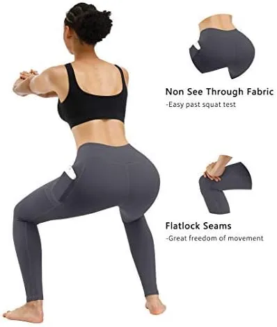 Vista 4 de Fengbay - Pantalones de yoga de cintura alta para mujer con control de abdomen, bolsillos y elasticidad en 4 direcciones, pantalones de yoga