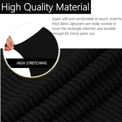Vista 2 de Fundas rectangulares elásticas para banco y sillas de comedor, tela jacquard suave, extraíble y lavable, protector de asiento antipolvo para sala