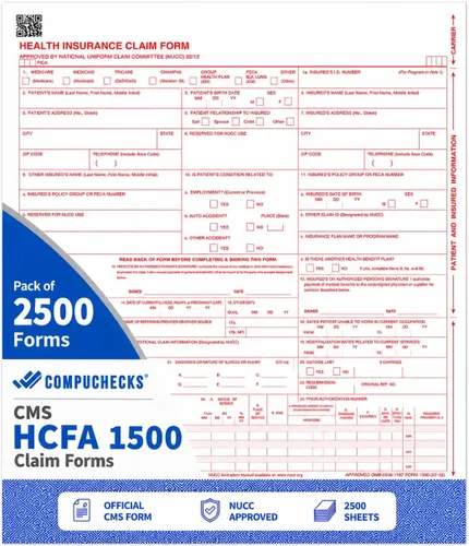 Vista 3 de Nuevos formularios de reclamación CMS 1500 - HCFA (versión 02/12) (100 hojas)
