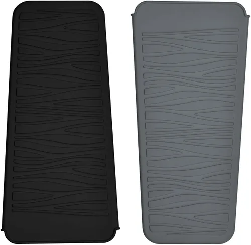 Vista 24 de Alfombrilla de silicona resistente al calor con bolsa para herramientas de peinado del cabello, 1 unidad, gris, silicona, plana, cabello seco, 11 x