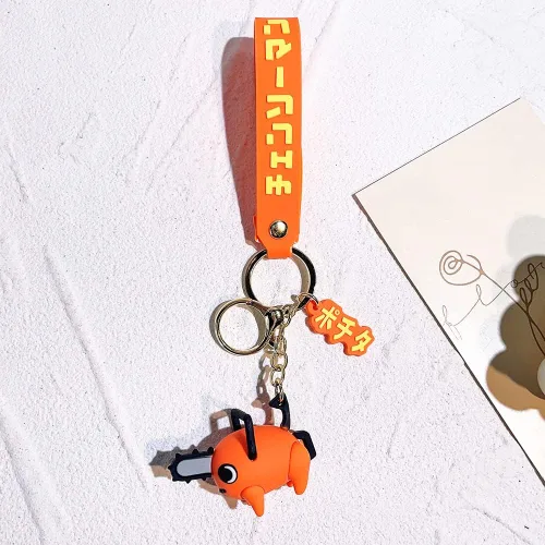Vista 2 de Llavero de la motosierra Denji Makima, llavero de moda de anime para mujeres y hombres, regalos accesorios de joyería
